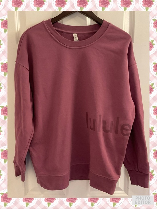 lululemon athletica Tops - Lululemon Perfectly Oversized Crew Graphic - Size 4 - Vintage Plum